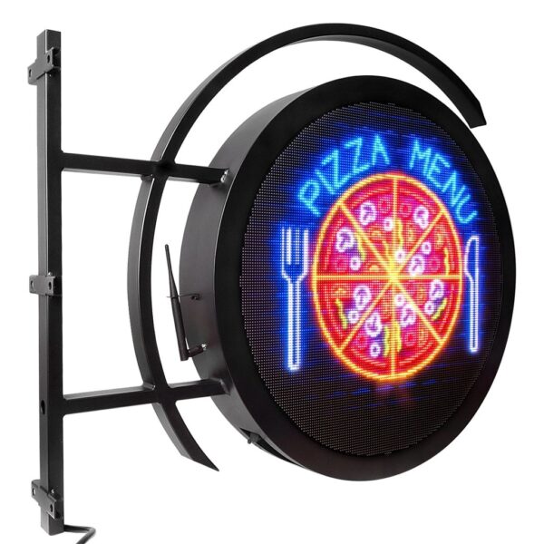 ENSEIGNE LED CIRCULAIRE ÉTANCHE DOUBLE FACE PROGRAMMABLE PUBLICITAIRE P5