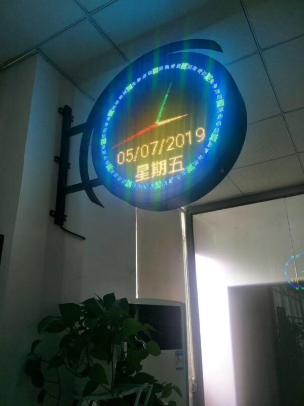 ENSEIGNE LED CIRCULAIRE ÉTANCHE DOUBLE FACE PROGRAMMABLE PUBLICITAIRE P5 – Image 4