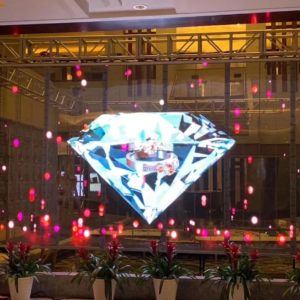 ÉCRAN LED INTERNE P2.6 TRANSPARENT HAUTE LUMINOSITÉ PROGRAMMABLE POUR VITRINE OU INTÉRIEUR 100x100 cm