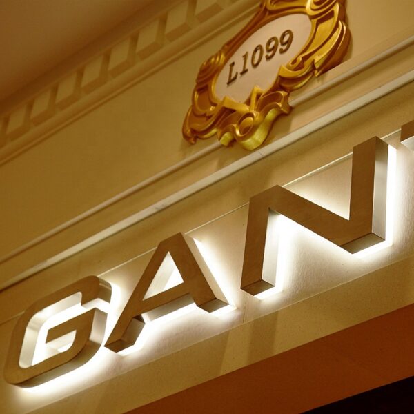 ENSEIGNE LUMINEUSE LED LETTRES BOITIERS 3D “GAN” 40CM EXTÉRIEURE