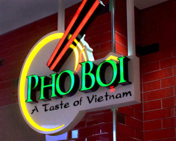 ENSEIGNE LED LETTRES BOITIERS 3D “PHO BOI” EXTÉRIEURE 40CM + TRANSFO 400W