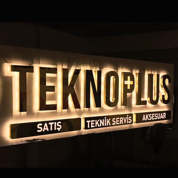 ENSEIGNE LUMINEUSE LED LETTRES BOITIERS 3D "TEKNO PLUS" EXTÉRIEURE 40CM