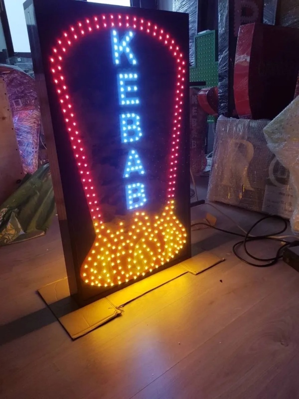 ENSEIGNE LUMINEUSE LED DOUBLE FACE “KEBAB” AVEC ANIMATION ET TÉLÉCOMMANDE 110*70CM - Image 3