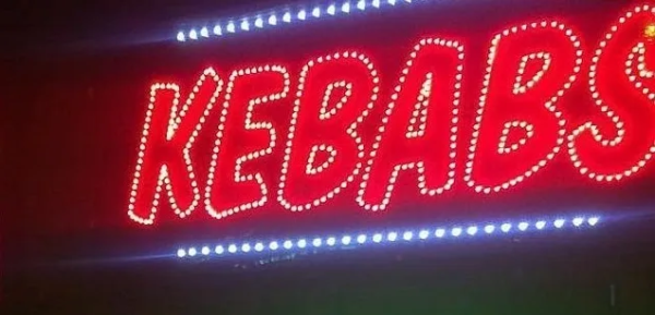 ENSEIGNE LUMINEUSE LED UNE FACE "KEBAB" 200X50CM - INSTALLATION FACILE
