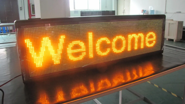 ENSEIGNE LUMINEUSE LED DOUBLE FACE 36×200 CM AVEC ANIMATION ET TÉLÉCOMMANDE