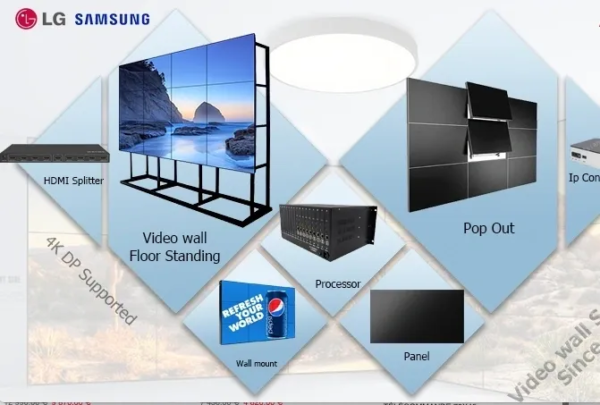 Mur Vidéo LCD 4K, Écran Géant très haute définition 4K, 3x3, 9 Écrans de 86” – Image 2